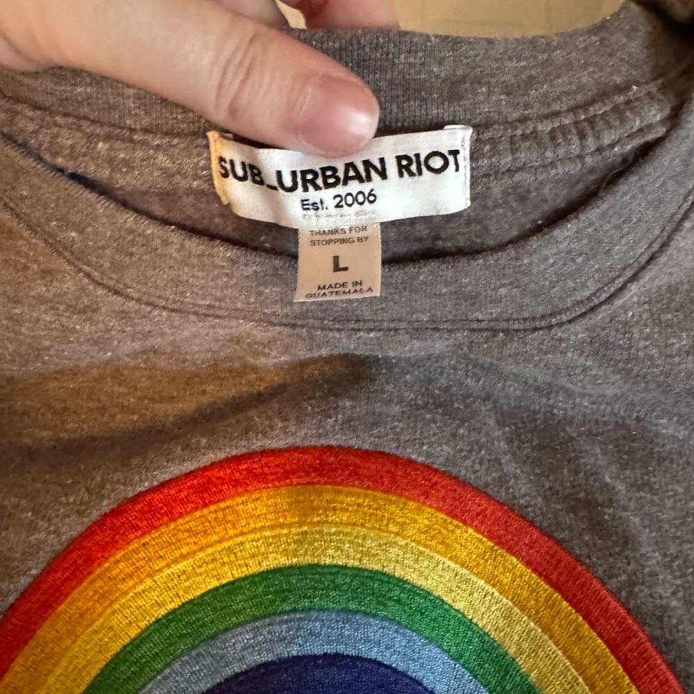 Sub_Urban Riot Gray Sweatshirt with Rainbow Design - Picture 2 of 2
